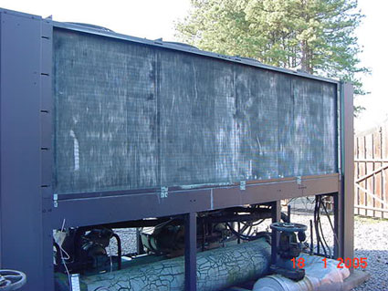Damaged Condenser Coils – Caused by hard object used to crush fins to create words.