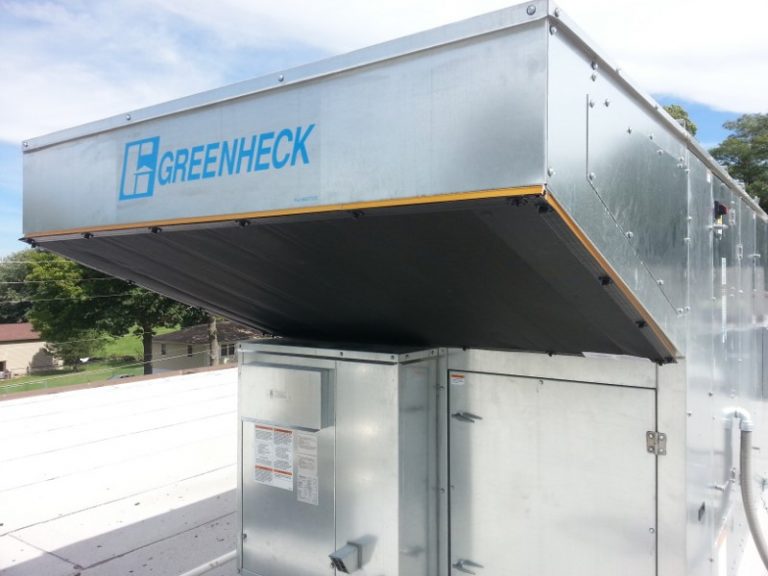 Greenheck Air Handling Unit with Track Mounted Hood Filter Air
